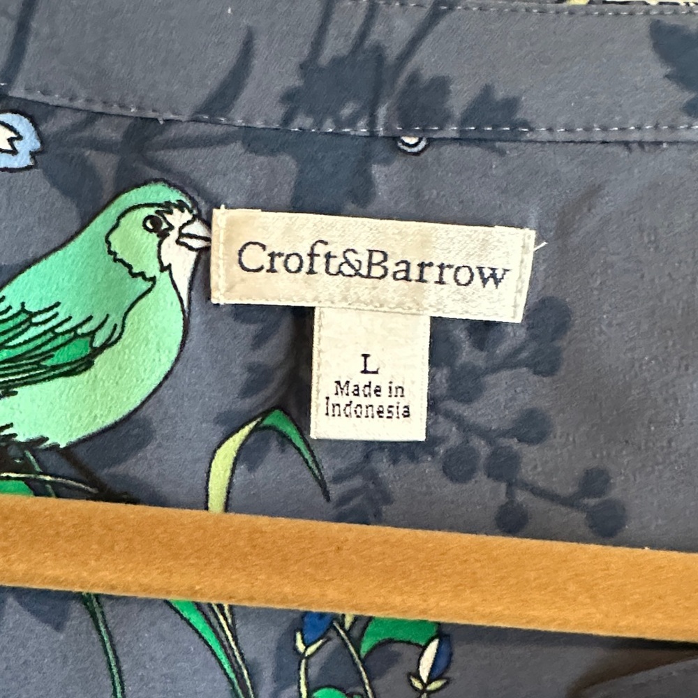 Croft & Barrow Brand Navy Floral Blouse - Picture 2 of 5